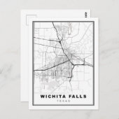 Wichita Falls Map Postkarte (Vorne/Hinten)