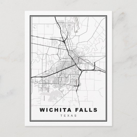 Wichita Falls Map Postkarte (Vorderseite)