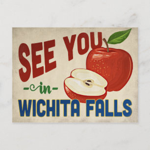 Wichita Falls Texas Apfel - Vintage Reise Postkarte