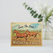 Wichita Falls Texas Save the Date Horses Ankündigungspostkarte (Stehend Vorderseite)