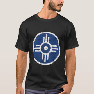 Wichita Kansas Flag Zuhause Symbol Distressed Wich T-Shirt