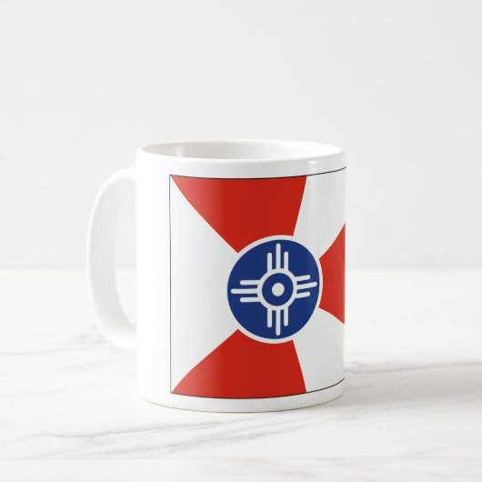 Wichita Kansas ICT Flag Kaffeetasse (Vorderseite Links)