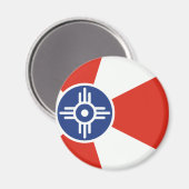 Wichita Kansas ICT Flag Magnet (Vorderseite/Rückseite)