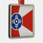 Wichita Kansas ICT Flag Ornament Aus Metall (Rechts)