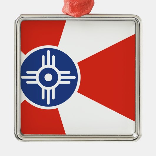 Wichita Kansas ICT Flag Ornament Aus Metall (Vorne)