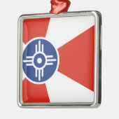Wichita Kansas ICT Flag Ornament Aus Metall (Links)