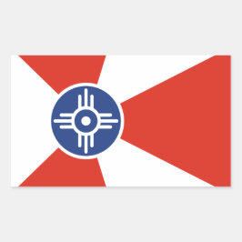 Wichita Kansas ICT Flag Rechteckiger Aufkleber