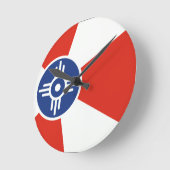 Wichita Kansas ICT Flag Runde Wanduhr (Winkel)