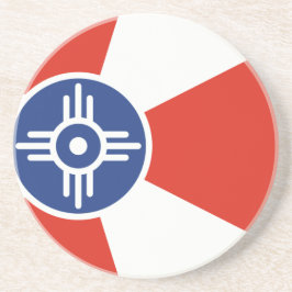 Wichita Kansas ICT Flag Sandstein Untersetzer