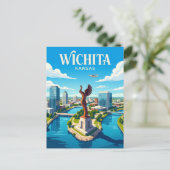 Wichita Kansas Postkarte (Stehend Vorderseite)