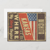 Wichita Kansas Postkarte (Vorne/Hinten)