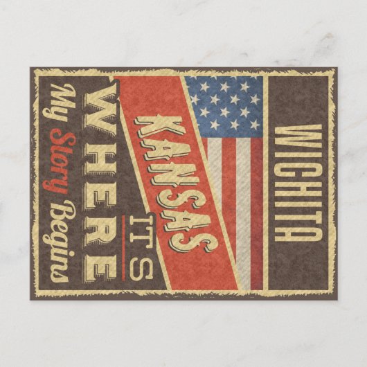 Wichita Kansas Postkarte (Vorderseite)
