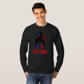 Wichita Kansas Retro Messy Bun T-Shirt (Vorne ganz)