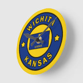 Wichita Kansas Runde Wanduhr (Winkel)