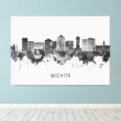 Wichita Kansas Skyline BW Leinwanddruck (Insitu (Holzboden))