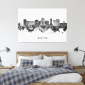Wichita Kansas Skyline BW Leinwanddruck (Insitu (Schlafzimmer))