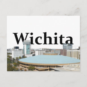 Wichita Kansas Skyline mit Wichita im Himmel Postkarte