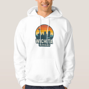 Wichita Kansas Skyline Sunset   Moderne Retro-Stad Hoodie