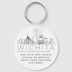 Wichita, Kansas stylisierte Skyline  Benutzerdefin Schlüsselanhänger