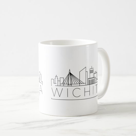 Wichita, Kansas Stylized Skyline Kaffeetasse (VorderseiteRechts)