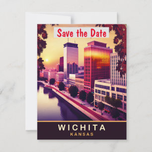 Wichita, Kansas, Travel Postcard, Save The Date