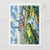 Wichita Kansas USA Famous Travel Place watercolor Postkarte (Vorderseite)
