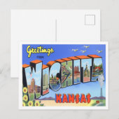 Wichita, Kansas Vintag Big Letters Postcard Postkarte (Vorne/Hinten)