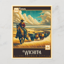 Wichita, Kansas | VINTAG Postkarte
