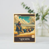 Wichita, Kansas | VINTAG Postkarte (Stehend Vorderseite)