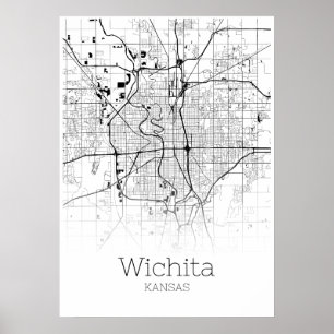 Wichita-Karte - Kansas- Citykarten-Plakat Poster