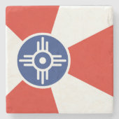 Wichita KS ICT Flag Steinuntersetzer (Vorderseite)