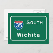 Wichita, KS Road Sign Postkarte (Vorne/Hinten)