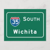 Wichita, KS Road Sign Postkarte (Vorderseite)