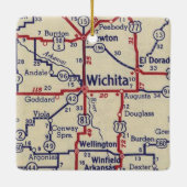 Wichita KS Vintag Map Keramikornament (Rückseite)