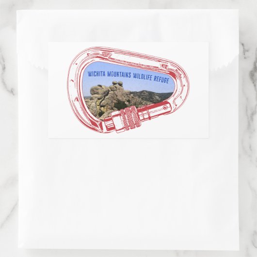 Wichita Mountains Climbing Carabiner Rechteckiger Aufkleber (Tasche)