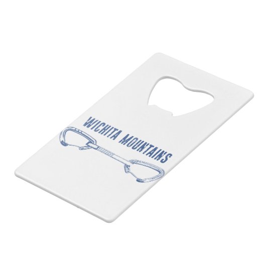 Wichita Mountains Rock Climbing Quickziehung Geldbeutel Flaschenöffner (Vorderseite Schrägansicht)