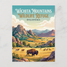 Wichita Mountains Wildlife Refuge Oklahoma Postkarte