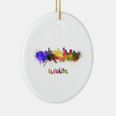Wichita Skyline in Aquarellfarbe Keramikornament (Rechts)