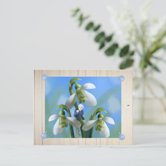 Wichtel im Frühling Postkarte (Stehend Vorderseite)