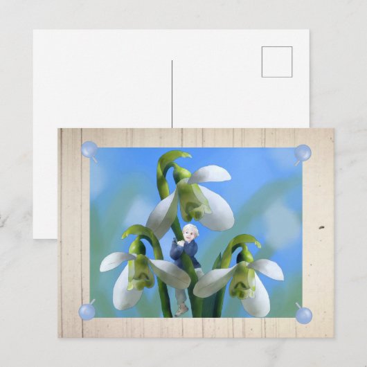 Wichtel im Frühling Postkarte (Vorne/Hinten)