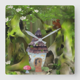 Wichtelwald quadratische wanduhr