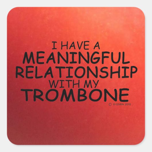 Wichtige Beziehung Trombone Square Sticker (Vorderseite)