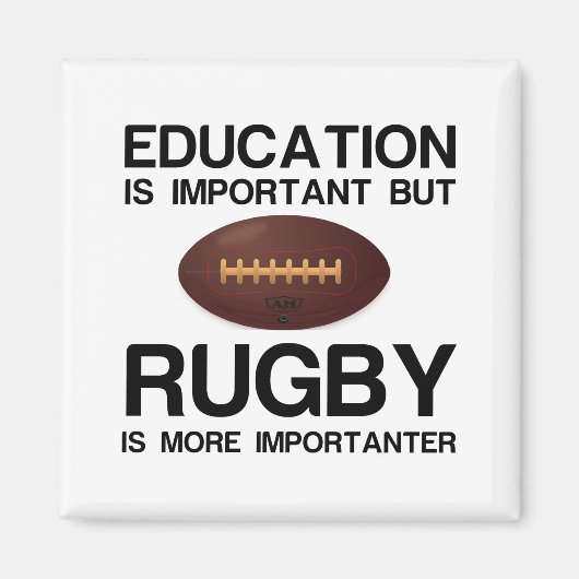 WICHTIGE Bildung FÜR RUGBY Magnet (Vorne)