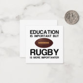 WICHTIGE Bildung FÜR RUGBY Mitteilungskarte (Vorderseite/Rückseite Beispiel)