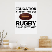 WICHTIGE Bildung FÜR RUGBY Poster (Küche)