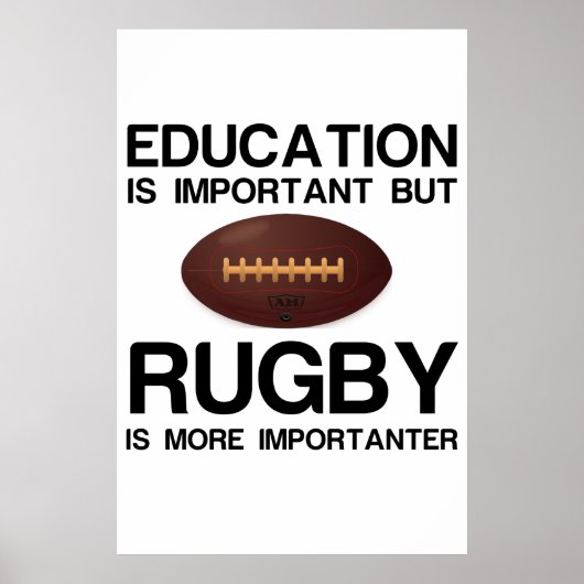 WICHTIGE Bildung FÜR RUGBY Poster (Vorne)