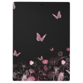 Wichtige Dinge Blume mit Schmetterlingen Klemmbrett (Rückseite)