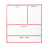 Wichtige Dinge merken - Notepad Notizblock (Vorderseite)