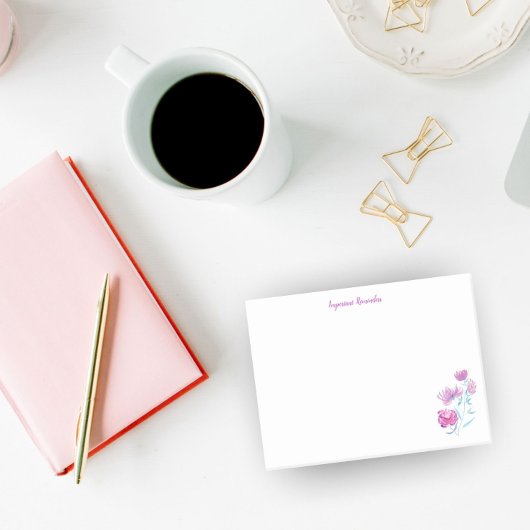 Wichtige Erinnerungen Chrysanthemas Wasserfarbe Post-it Klebezettel