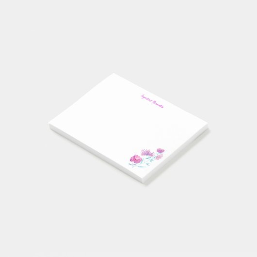 Wichtige Erinnerungen Chrysanthemas Wasserfarbe Post-it Klebezettel (angewinkelt)